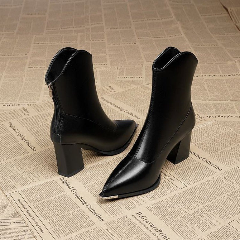 Mirza Chrome-Tip Ankle Boots