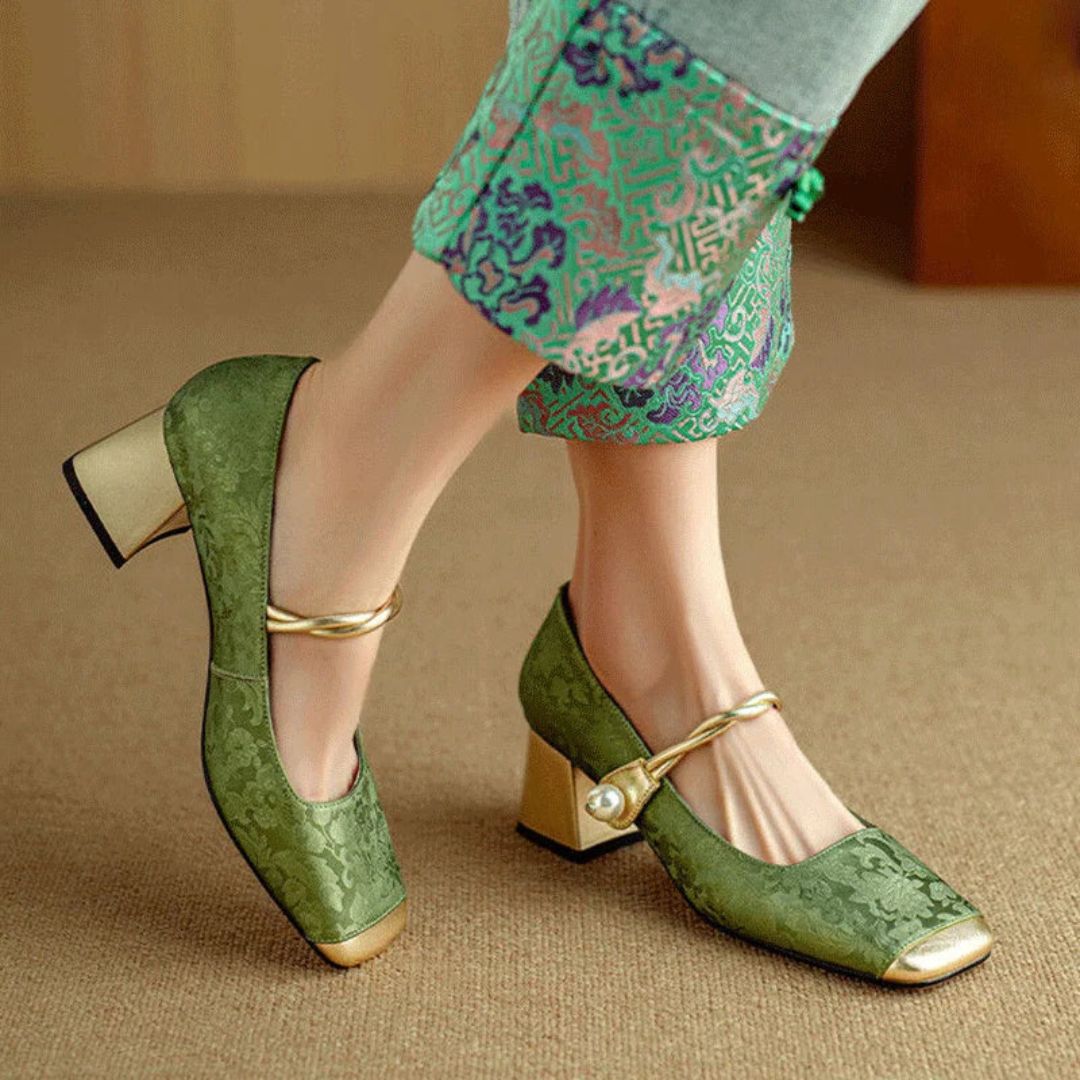 Isabella Pearl Strap Heels